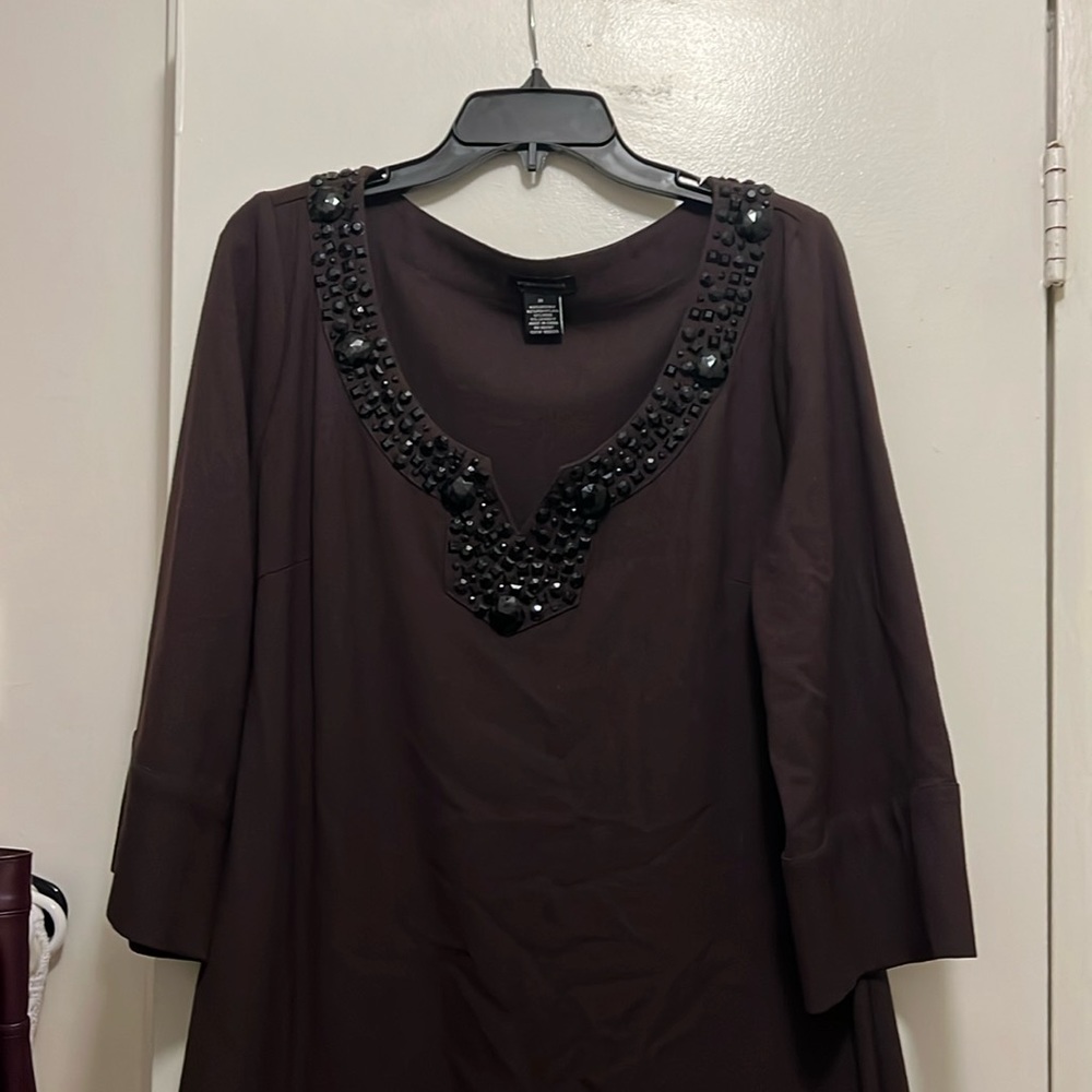 BCBC Maxazria shift dress with beaded neckline
